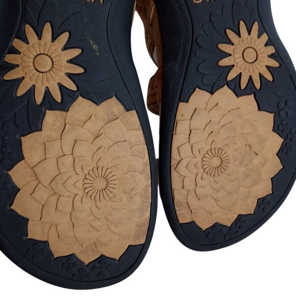 Vionic Amber Cork Beige Gold Adjustable Comfort Sandals Size 8 Bead Orthopedic - Picture 8 of 13